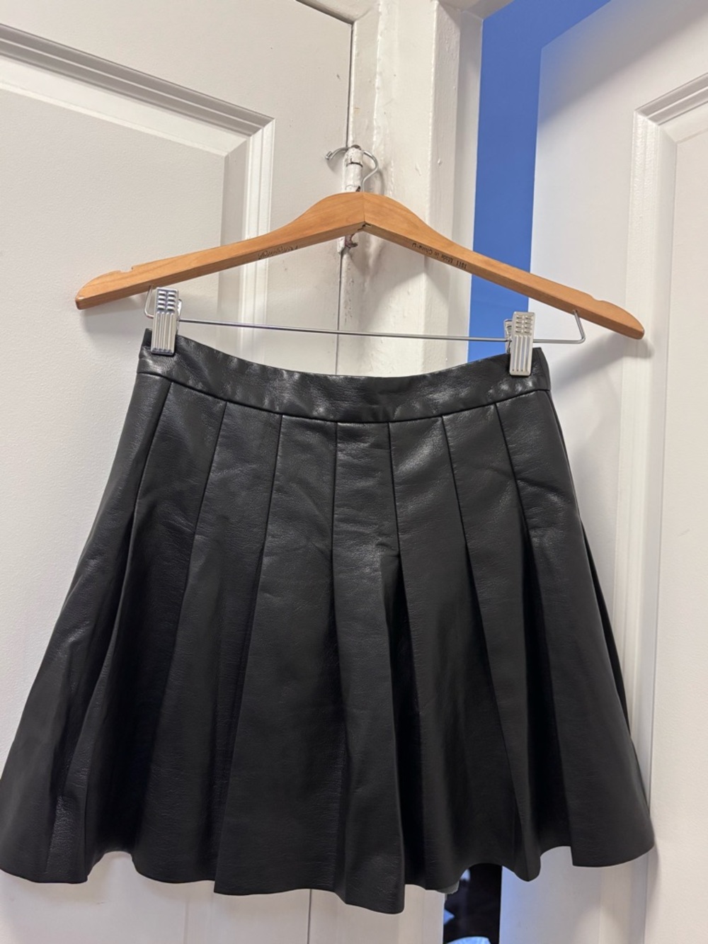 Sunday Best Black Faux Leather Pleated Skater Skirt - Picture 8 of 10